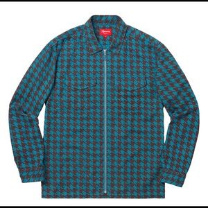 Authentic Supreme houndstooth zip up flannel